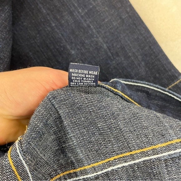 VTG EVOLUTION in Design Jeans Men 40X33 Blue Gold Pocket Embroidery Wide Leg Y2K - Picture 8 of 13